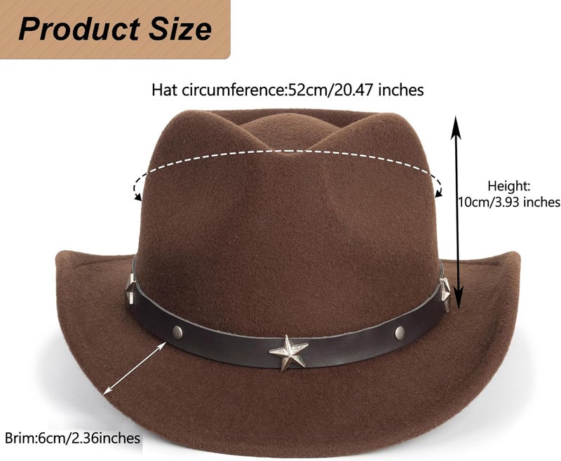FGSS Kids Western Hats Boys Girls Cowboy Felt Fedora with Belt Buckle 3-7T - Image 2